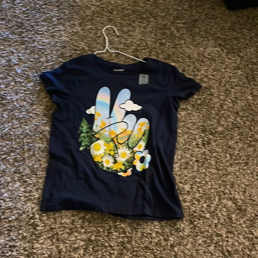 Navy blue peace sign shirt